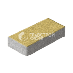 Тротуарная плитка Прямоугольник 300х600х60, желтая на камне