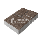 Тротуарная плитка Эпика, коричневая с мраморной крошкой, 6 см